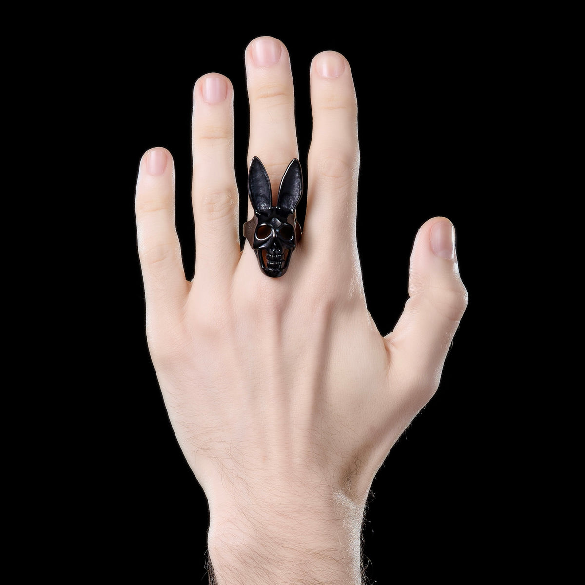 Heart of Bone Baby Bad Bunny®️ ring black on model Men's 