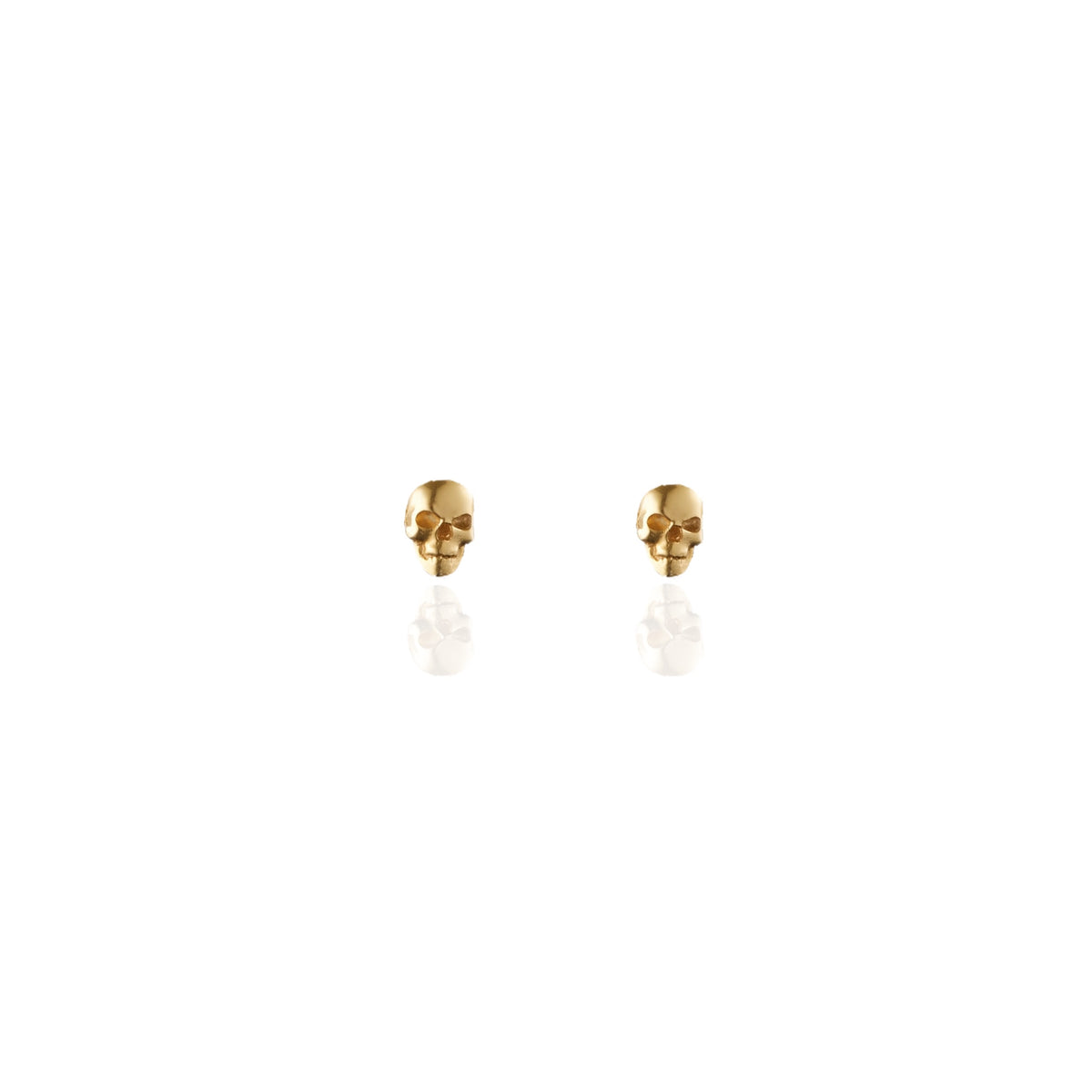 Heart of Bone Skull stud earrings Gold