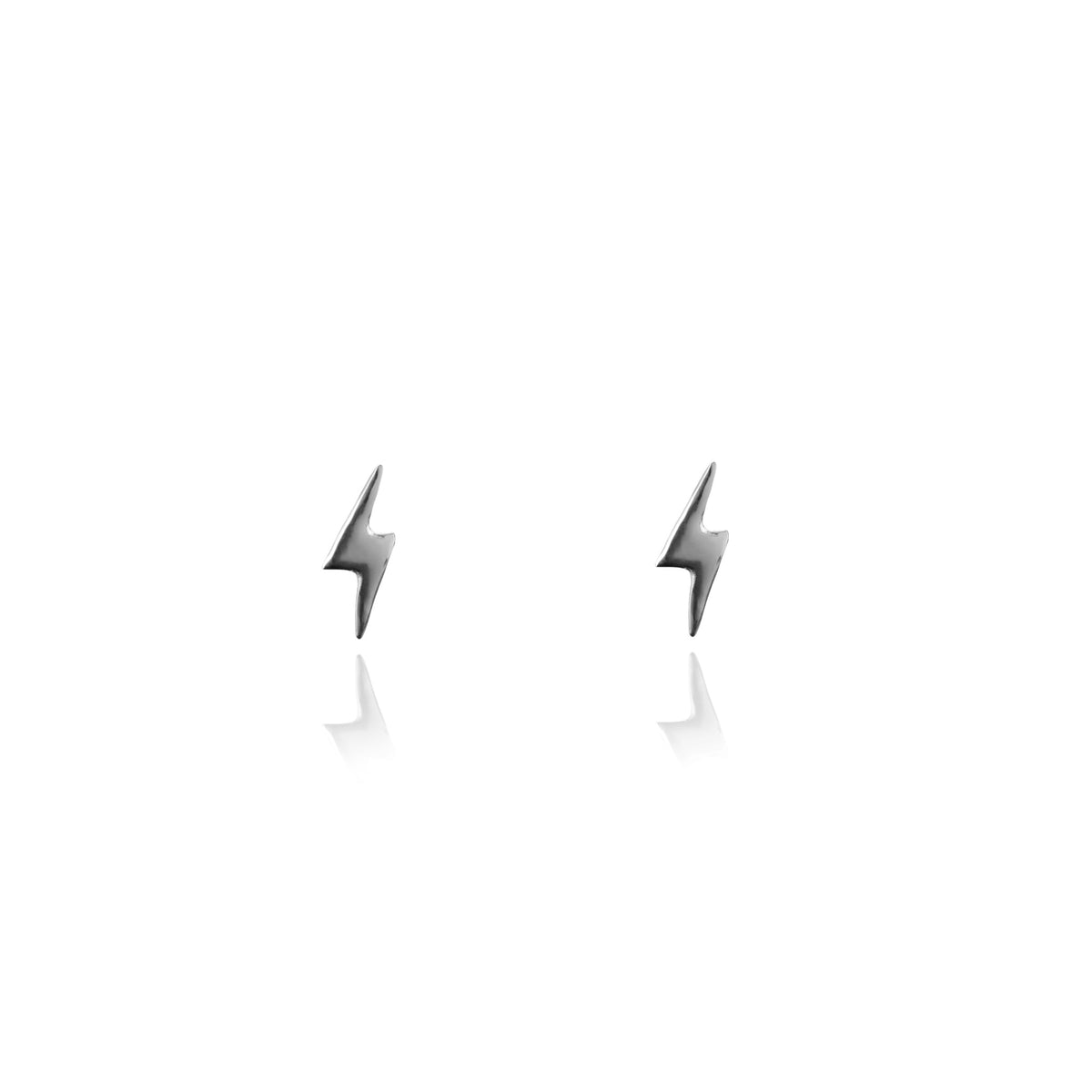 Heart of Bone lightning bolt stud earrings made from solid sterling silver 