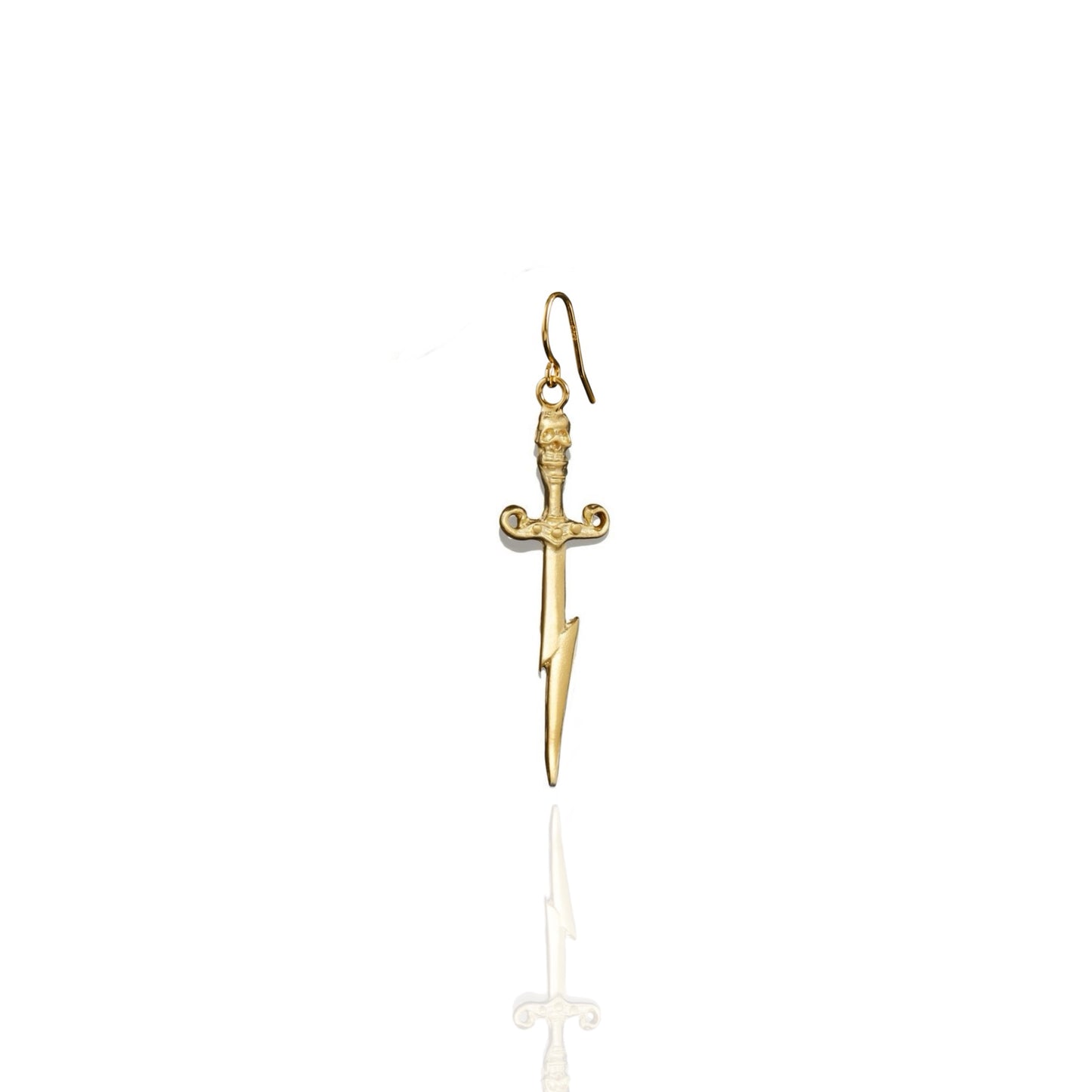 Skull Dagger Mini Earrings Gold
