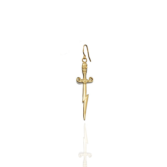 Skull Dagger Mini Earrings Gold